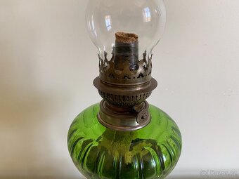 Starožitná figurální petrolejová lampa petrolejka - 3