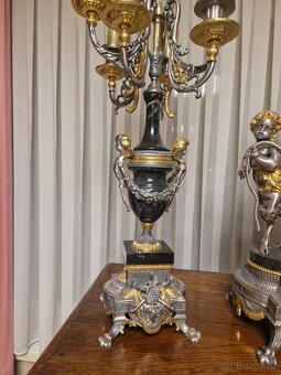 Veľmi krasne krbove hodiny a svietniky - 3