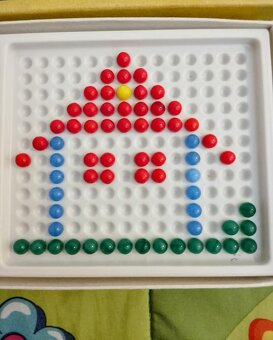 RETRO PERLIČKOVÁ MOZAIKA cca r. 1980 ŽELEZNOBRODSKÉ SKLO - 3