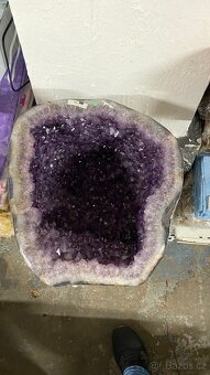 Ametystová geoda 25,3 kg hluboký koš , luxusní tmavá - 3