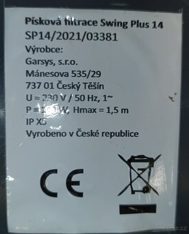 bazenová filtrace swing plus 14 - 3