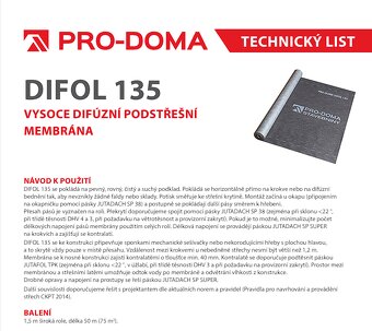 Střešní fólie DIFOL 135 PRO-DOMA – 1,5×50 m - 3