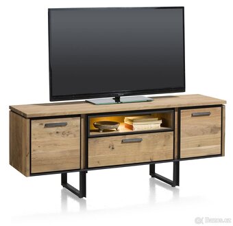 TV dřevěný stolek Tokyo – masiv, LED, 150 cm - 3