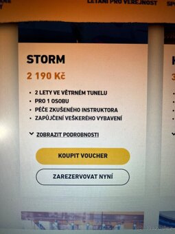 Poukaz do Hurricane factory - 2 lety ve větrném tunelu pro 1 - 3