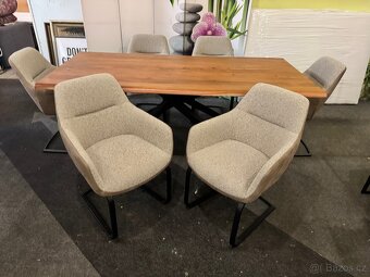 NOVÝ Luxusní jídelní set Masivní stůl se 6 křeslami - 3