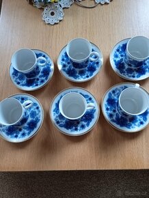 Porcelánová kávová souprava modrá - 3