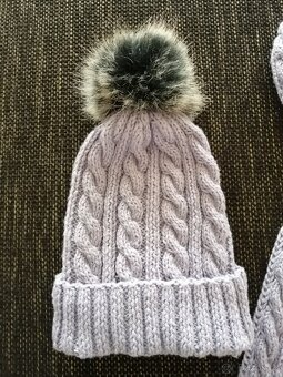 Čepice a šála ručně pletená nová - 3