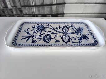 Porcelánový obdélníkový talíř, originál cibulák - 3