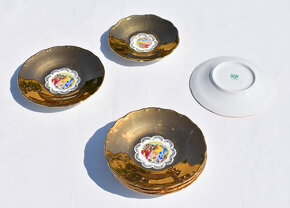 Prodám porcelánovou zlacenou soupravu 4 podšálků - 3