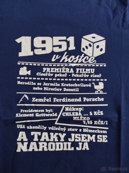 Narozeninové tričko 1951 - 3