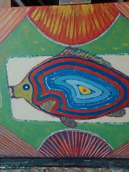 Rodina u Štědrovečerního stolu s  kaprem na  Modro. - 3