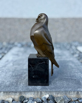 Moderní bronzová socha Holub symbol míru a lásky dekorace - 3