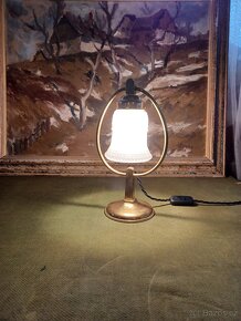 Mosazná lampička na stůl i stěnu - 3