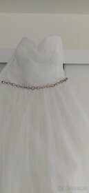 Bílé svatební šaty zánovní - 3