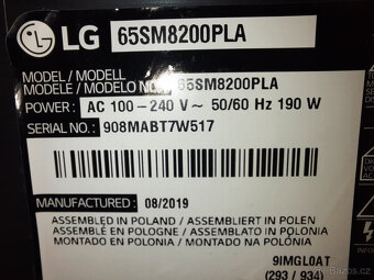 TV LG uhlopříčka 164cm, funkční, poškozená obrazovka - 3