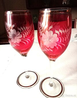 Párové skleničky s monogramem “L a J“, - 3