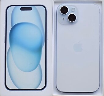 iPhone 15 Blue BATERIE 100% TOP - 3