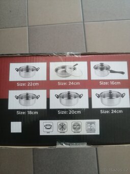 Nádobí, hrnce sada 12dilu, ideální na chatu, karavan atd. - 3