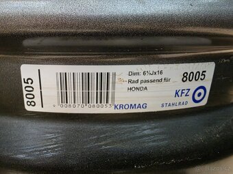 4x Plechy Honda 16x6 1/2 ET55 + poklice - 3