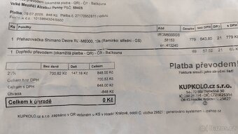 Přehazovačka na kolo Shimano RD-M6000GS - 3