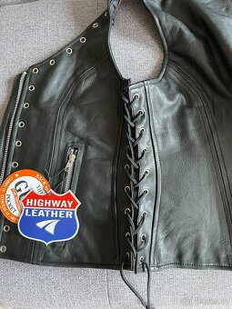 Kožená vesta Highway Leather na motorku, vel. M - 3
