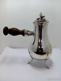 Starožitná stříbrná konvička na kafe - 3