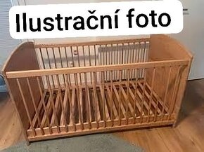 Dětská postýlka - dřevěná barva - 3