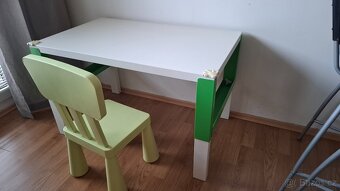 Rostoucí stůl Ikea Pahl zeleno/bílý s židlí - 3