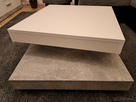 Konferenční stolek  - bílá/beton - 3