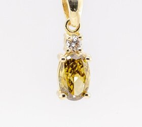 14K přívěšek s diamanty 0,55ct - certifikát AIG - 3