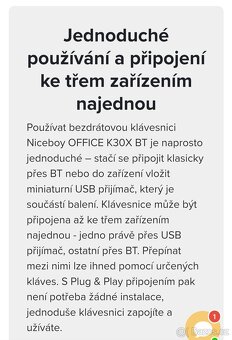 Bezdratova klavesnice Niceboy NOVÁ - 3