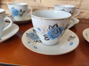 SOUPRAVA KÁVOVÁ S MODROU RŮŽIČKOU- KRÁSNÁ - 3