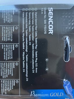 Optický kabel Sencor Toslink 1,5 m – nový, nepoužitý - 3