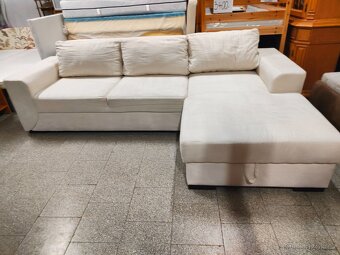 Sedačka rohová rozkládací s úložným prostorem světlá - 3