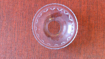 T021_ Lustrové stínidlo, broušené sklo, retro, cca 1935 - 3