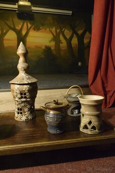 Keramické svícny, aroma lampy a dekorativní objekty – ruční - 3