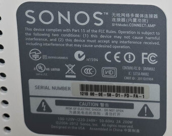 Sonos ConnectAmp / Sieťový prehrávač hudby so zosilňovačom - 3