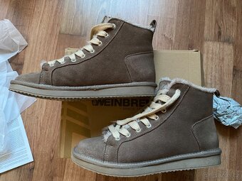 Pánské kožené zimní boty Weinbrenner s kožichem - č. 44 - 3