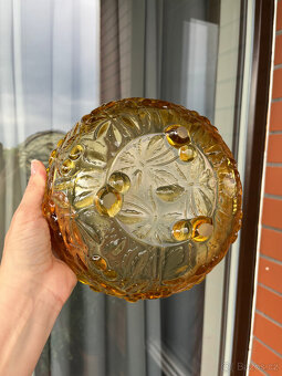 Mísa na nožkách Barolac 21 cm, ambrové sklo, Rosice - 3