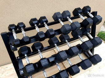 jednoručky činky - HEXA - sada 275kg + STOJAN - 3