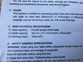 Ohýbačka plechu 305 mm - 3