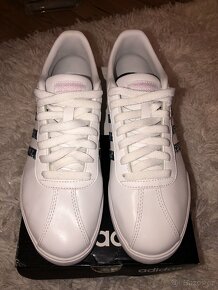 Adidas Court Set Leather Ladies Trainers White/Multi - 3