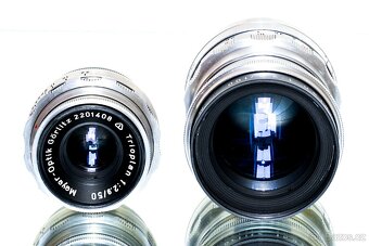 Meyer Trioplan 2.8/100 RED V + Trioplan 2,9/50 TOP STAV - 3