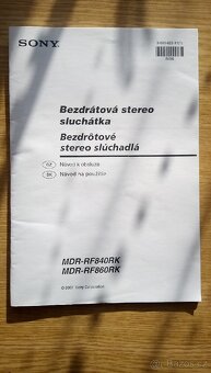 Prodám SONY sluchátka (indukční) - 3
