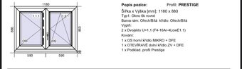 Plastové okno 118x88 ořech/bílá + vnitřní parapet - 3