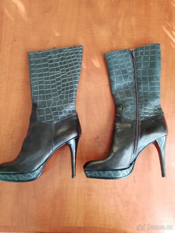 Dámské kožené kozačky 39+38 - 3