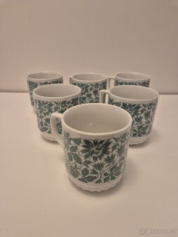 Retro sada hrnečky 6 ks tmavě zelený jetel typ A - 3