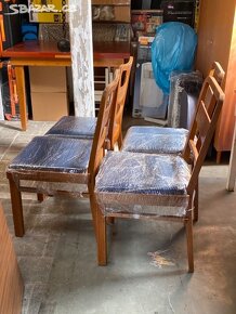 Staré židle -Tvrdé dřevo - rok 1940 Nově čalouněné - 3