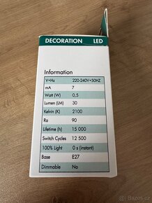 23x LED žárovka E27 0,5W 2100k 30lm A60 - 3