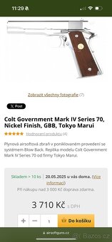 Plynový Colt Government Mark IV Series 70, Nickel Finish - 3